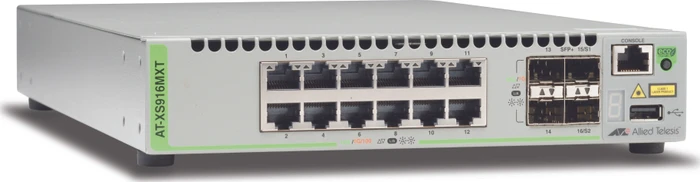 Allied Telesis CentreCOM XS900MX Desktop 10G Managed Switch, 12x RJ-45, 4x SFP+