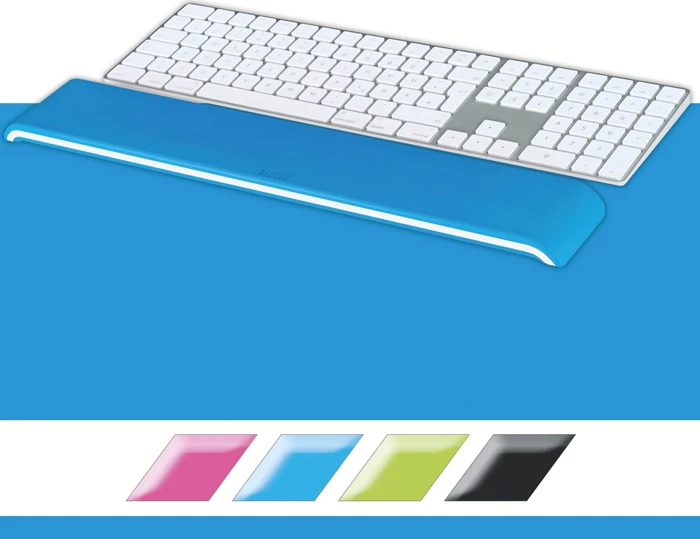 Leitz Ergo WOW höhenverstellbare Handgelenkauflage für Tastatur, blau/weiß