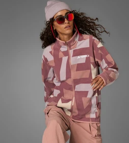 adidas Terrex Multi Printed Fleece Jacke wonder beige/burgundy (Damen)