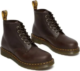 Dr. Martens 101 Crazy Horse Leather Ankle Boots dark brown