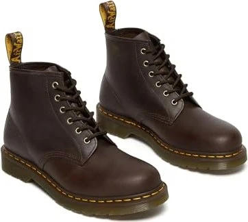 Dr. Martens 101 Crazy Horse Leather Ankle Boots dark brown