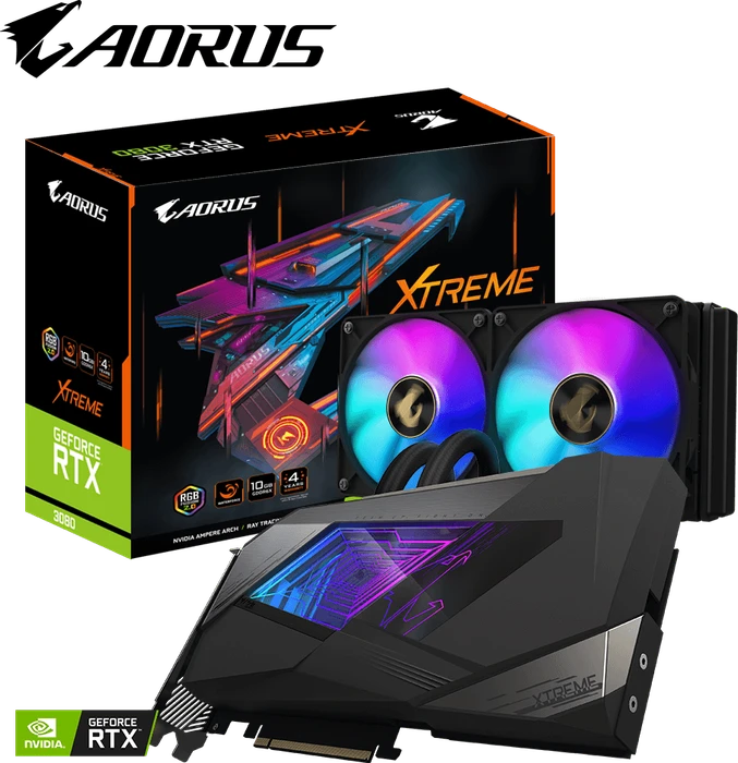 GIGABYTE AORUS GeForce RTX 3080 Xtreme Waterforce 10G (Rev. 2.0) (LHR), 10GB GDDR6X, 3x HDMI, 3x DP
