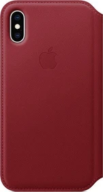 Apple Leder Folio Case für iPhone XS rot
