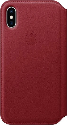 Apple Leder Folio Case für iPhone XS rot