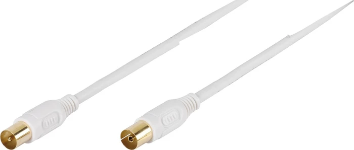 Vivanco Antennen-Kabel, Koax-Stecker - Koax-Kupplung, 90dB, 7.5m, weiß
