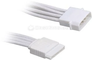 BitFenix Alchemy SATA-Stromadapter 4-Pin [IDE] auf 15-Pin [SATA] 45cm, sleeved weiß/weiß