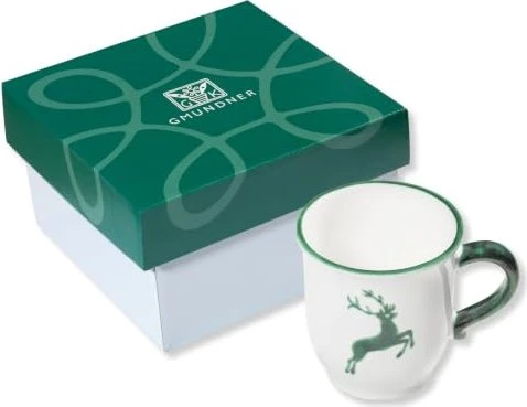 Gmundner Keramik Grüner Hirsch Schokotasse im Karton 300ml