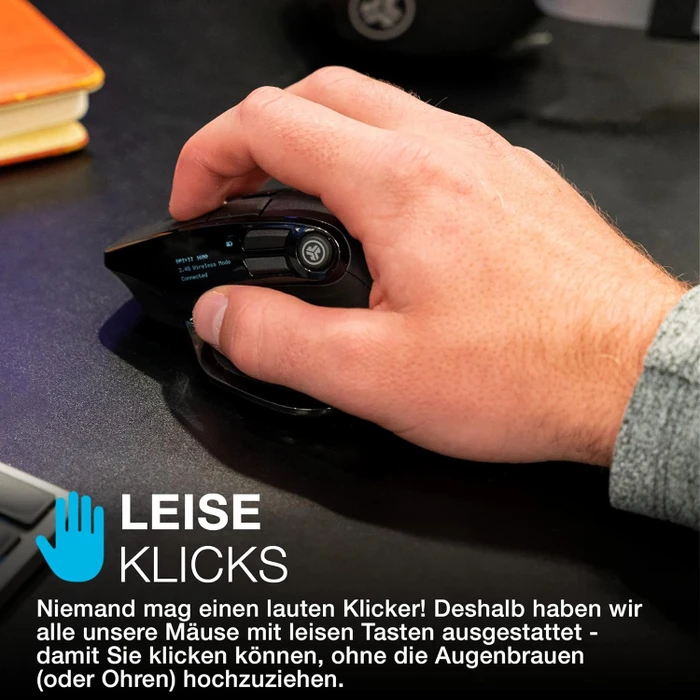 JLab Epic Wireless Mouse, schwarz, USB/Bluetooth