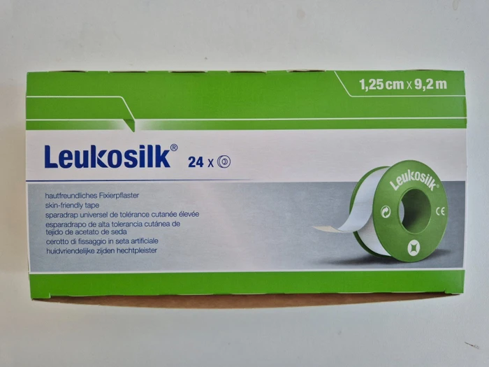 BSN medical Leukosilk mit Schutzring, 1.25cm x 9.2m, 24 Stück