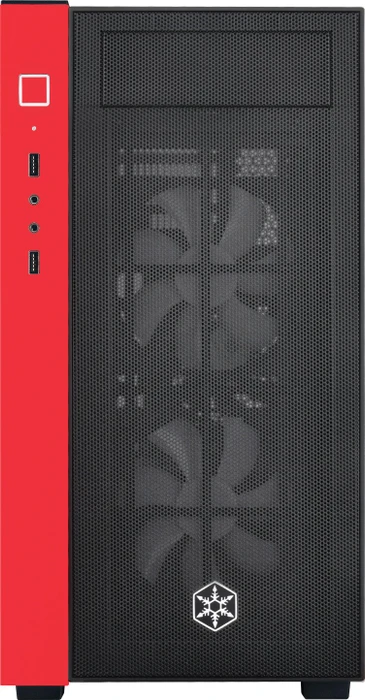 SilverStone Redline Series RL08, rot/schwarz, Glasfenster
