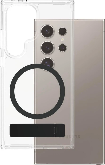 PanzerGlass Care Feature Case Kickstand Magnetic Qi für Samsung Galaxy S25 Ultra transparent/schwarz