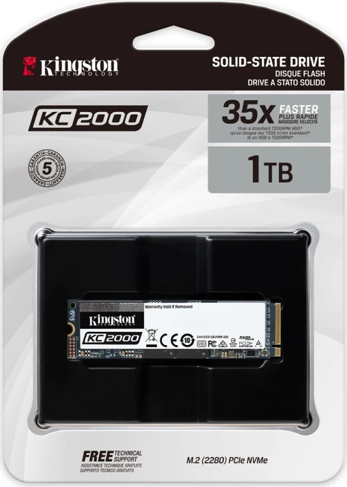 Kingston KC2000 NVMe PCIe SSD 1TB, M.2 2280 / M-Key / PCIe 3.0 x4