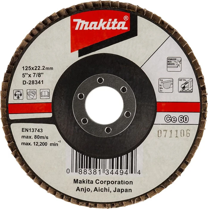 Makita Schleifscheibe Keramik-Aluminium-Oxid abgewinkelt K60, 125mm, 1 Stück