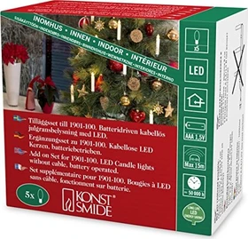 Konstsmide Christbaumkerzen Erweiterungs-Set LED 5x warmweiß, 5 Stück