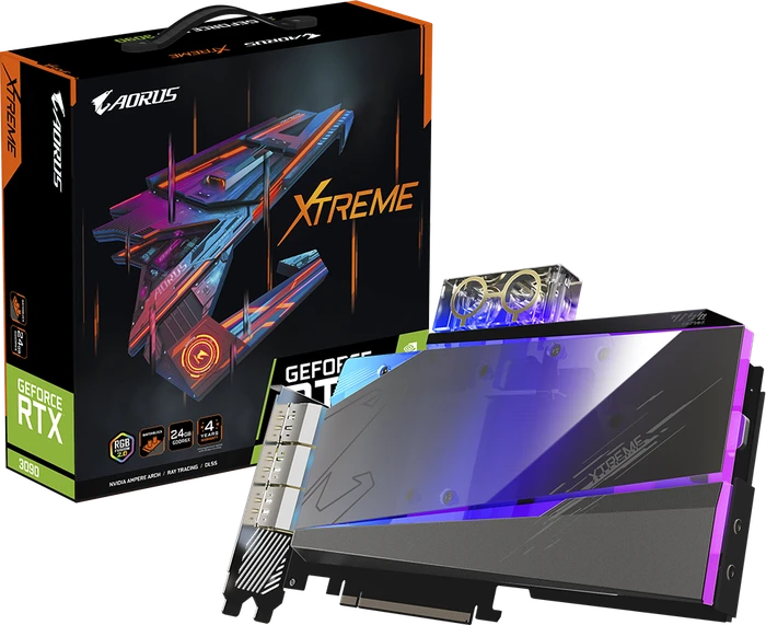 GIGABYTE AORUS GeForce RTX 3090 Xtreme Waterforce WB 24G, 24GB GDDR6X, 3x HDMI, 3x DP