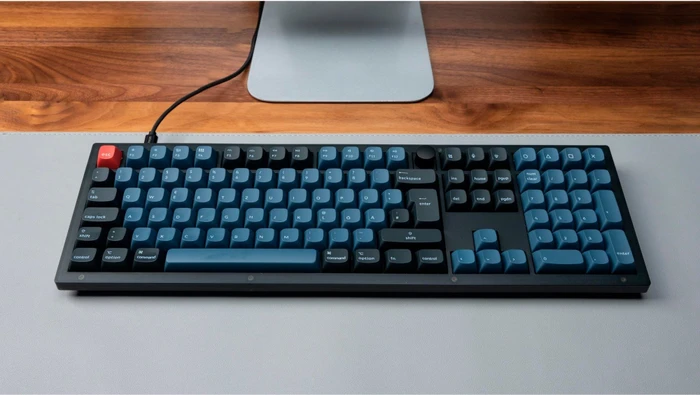 Keychron V6 Knob Version, OSA Profil, LEDs RGB, hot-swap, Frosted Black, Keychron K Pro RED, USB & USB-A, DE