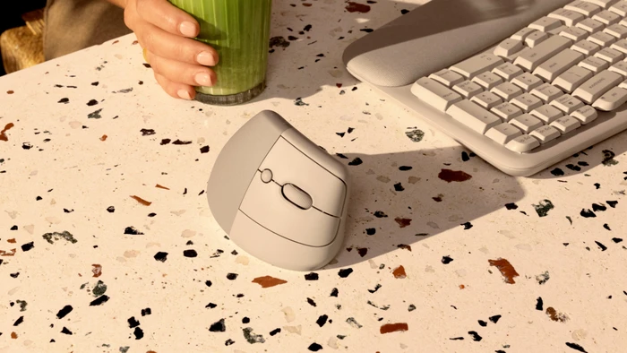 Logitech Lift Vertical Ergonomic Mouse, Sand, Logi Bolt, USB/Bluetooth