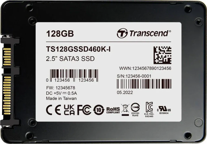 Transcend Industrial SSD460K-I 128GB, 2.5" / SATA 6Gb/s
