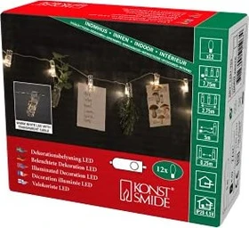 Konstsmide Lichterkette mit Fotoclips LED 12x warmweiß