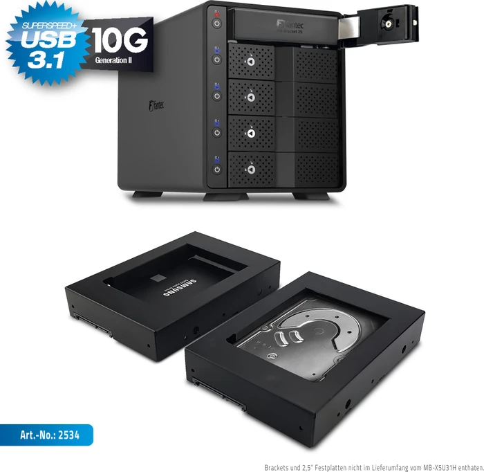 Fantec MB-X5U31H, 3.5", USB-C 3.1