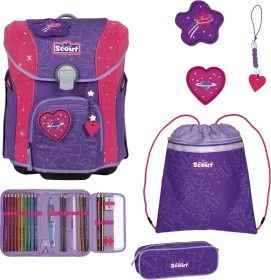 Scout Micro Exklusiv Superflash Extreme Heartbeat Schultaschen-Set, 4-tlg.