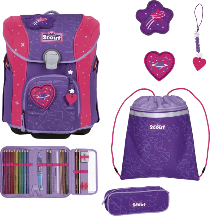 Scout Micro Exklusiv Superflash Extreme Heartbeat Schultaschen-Set, 4-tlg.