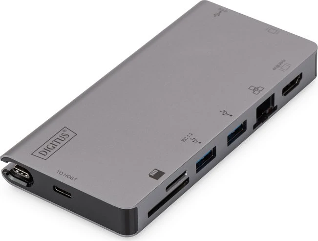 Digitus Multiport Travel Dock grau, USB-C 3.0 [Buchse]