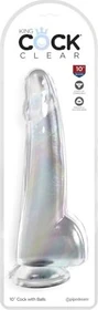 Pipedream King Cock Clear 10" Cock with Balls transparent