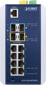Planet IGS-5225 Industrial Railmount Gigabit Managed Switch, 8x RJ-45, 2x SFP+, 2x SFP (IGS-5225-8T2S2X)