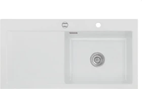 systemceram Mera 100 SL Einbau Becken rechts mit Ablauffernbedienung satin