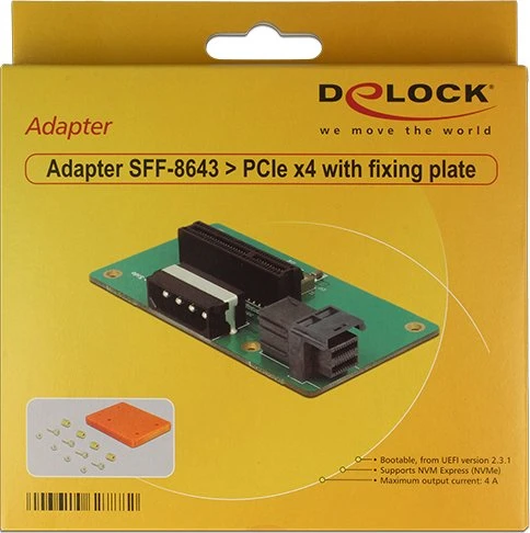 DeLOCK Mini SAS HD SFF-8643 auf NVMe Adapter mit Befestigungsplatte