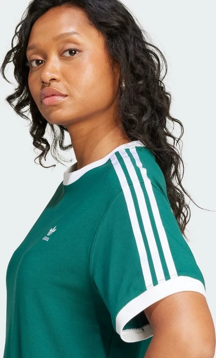 adidas 3-Streifen T-Shirt kurzarm collegiate green (Damen)