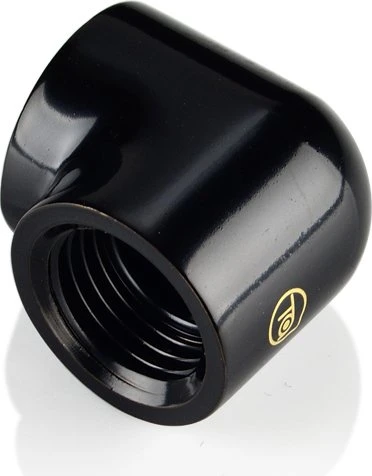 Bitspower Touchaqua Verbinder 90° 2x G1/4" female, Glorious Black, 2er-Pack