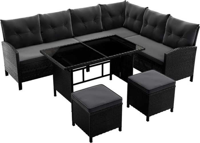 Juskys Polyrattan Manacor Lounge-Set