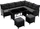 Juskys Manacor Polyrattan Lounge-Set schwarz/grau (200181)