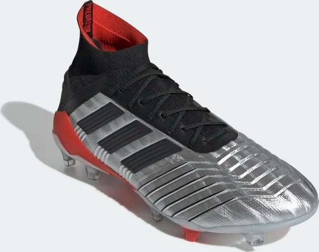 adidas Predator 19.1 FG silver met./core black/hi-res red (Herren)