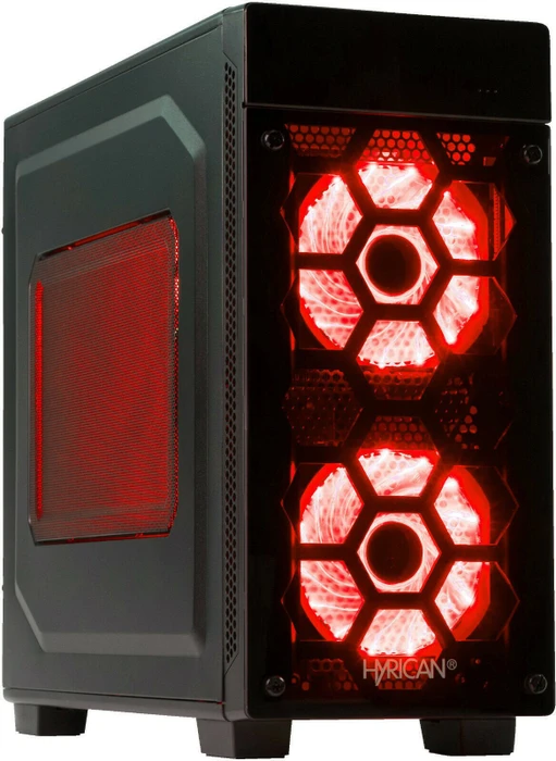 Hyrican Striker-X 5866, Red, Core i3-8100, 16GB RAM, 120GB SSD, 1TB HDD, GeForce GTX 1050 Ti