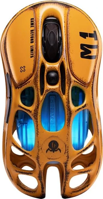GravaStar Mercury M1 Pro Wireless Gaming Mouse, Battle Worn Edition Yellow, USB/Bluetooth