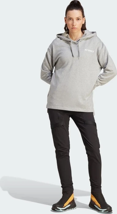 adidas Terrex Logo Hoodie medium grey heather (Damen)