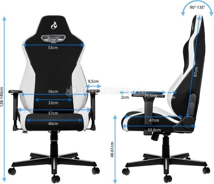 Nitro Concepts S300 Radiant White Bürostuhl, schwarz/weiß
