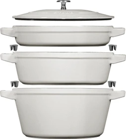 Zwilling Staub Cocotte Kochtopf-Set 24cm weißer trüffel, 3-tlg.
