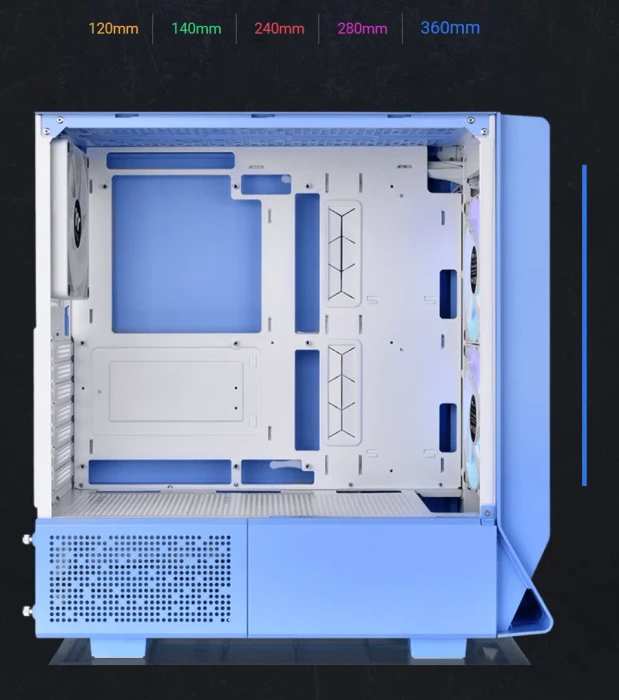 Thermaltake Ceres 330 TG ARGB Hydrangea Blue, blau, Glasfenster