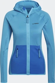 adidas Terrex Tech Lite Hooded Hiking Fleece Jacke app sky rush/shock blue (Damen)