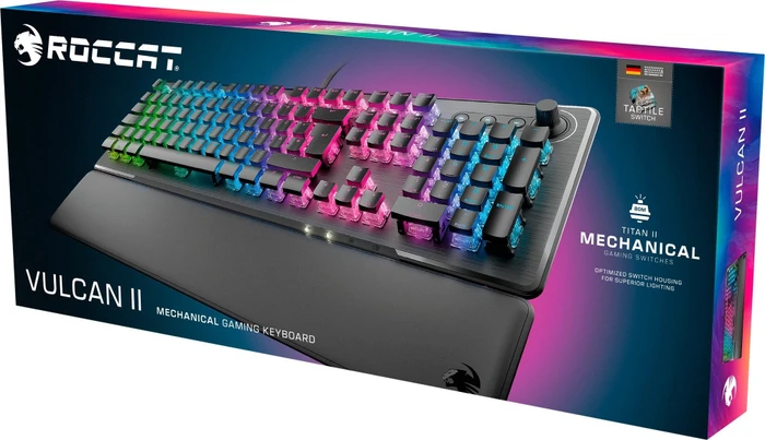 Roccat Vulcan II, LEDs RGB, schwarz, TITAN II BROWN, USB, DE