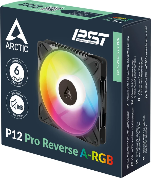 ARCTIC P12 Pro Reverse A-RGB, schwarz, 120mm