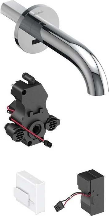 Geberit Piave Waschtischarmatur mit Netzbetrieb und Mischer 22cm für UP-Funktionsbox glanz-verchromt