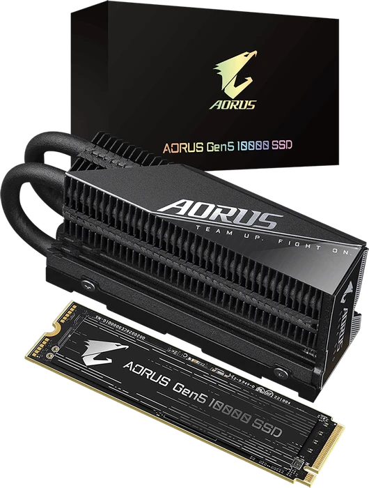 GIGABYTE AORUS GEN5 10000 SSD 2TB, M.2 2280 / M-Key / PCIe 5.0 x4, Kühlkörper