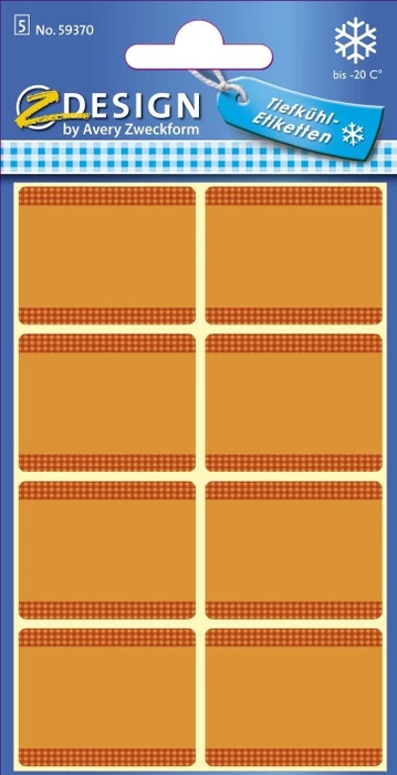 Avery-Zweckform Tiefkühletiketten Sonderformat, 28x36mm, orange, 5 Blatt (40 Etiketten)