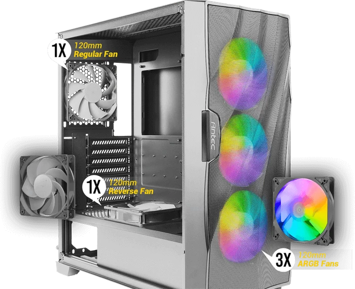 Antec Dark League Dark Fleet DF700 Flux White, weiß, Glasfenster