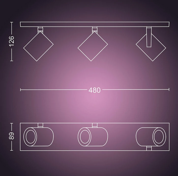 Philips Hue White and Color Ambiance Argenta Spot 3-flammig grau